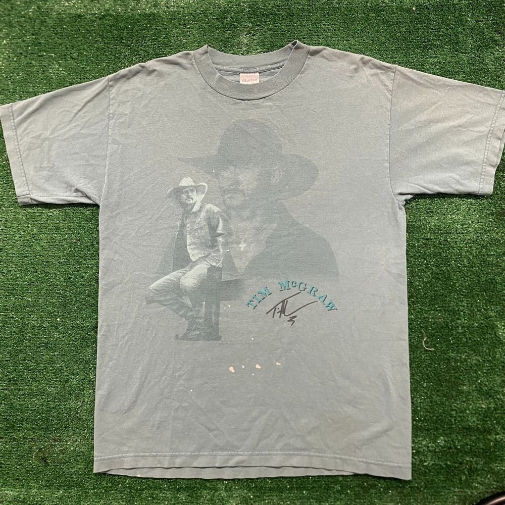Vintage 90s Tim McGraw T-Shirt Country Western Music Band Tee